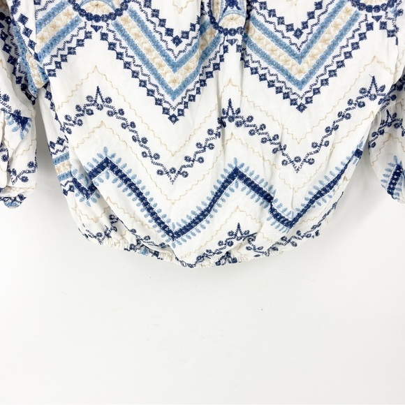 ✅ BTFL-life CRISS CROSS EMBROIDERED Blue/white cropped SIZE MEDIUM - Picture 7 of 8